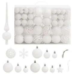 VidaXL 111 Piece Christmas Bauble Set White Polystyrene