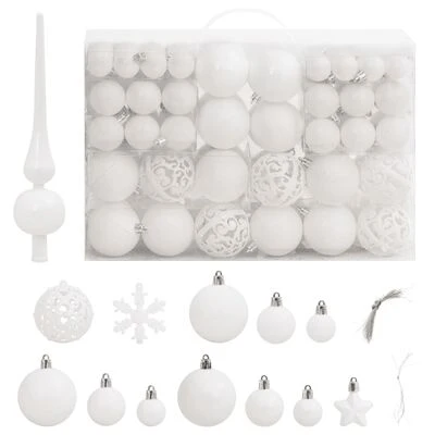 VidaXL 111 Piece Christmas Bauble Set Silver Polystyrene 19 VidaXL 111 Piece Christmas Bauble Set Silver Polystyrene - Image 17
