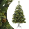 VidaXL Artificial Hinged Christmas Tree With Cones 120 Cm
