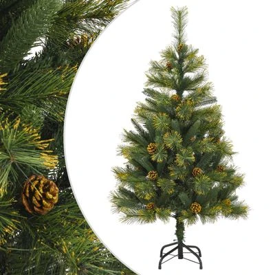 VidaXL Artificial Hinged Christmas Tree With Cones 120 Cm 3 VidaXL Artificial Hinged Christmas Tree With Cones 120 Cm