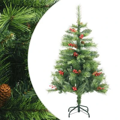 VidaXL Artificial Hinged Christmas Tree With Cones And Berries 120 Cm 3 VidaXL Artificial Hinged Christmas Tree With Cones And Berries 120 Cm