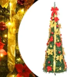 VidaXL Artificial Christmas Tree Pop-up 50 LEDs Green 120 Cm