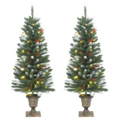 VidaXL Artificial Christmas Trees 2 Pcs 100 LEDs Green 120 Cm -Deals Vidaxl Store image 1 357771