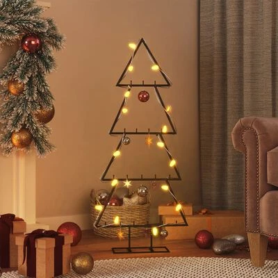 VidaXL Metal Christmas Tree For Decoration Black 125 Cm 4 VidaXL Metal Christmas Tree For Decoration Black 125 Cm - Image 2
