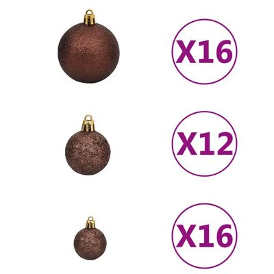 VidaXL 100 Piece Christmas Ball Set 3/4/6 Cm Brown/Bronze/Gold 4 VidaXL 100 Piece Christmas Ball Set 3/4/6 Cm Brown/Bronze/Gold - Image 2