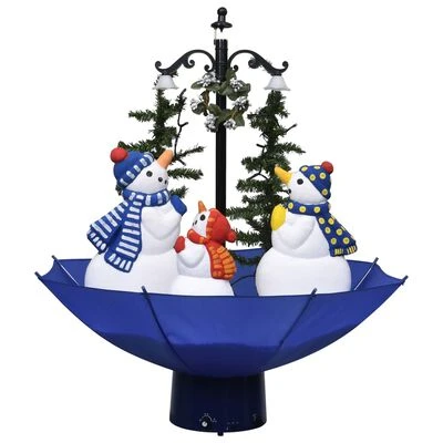 VidaXL Snowing Christmas Tree With Umbrella Base Blue 75 Cm PVC 3 VidaXL Snowing Christmas Tree With Umbrella Base Blue 75 Cm PVC