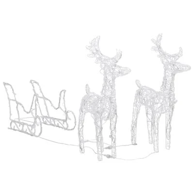 VidaXL Reindeers & Sleigh Christmas Decoration 160 LEDs 130 Cm Acrylic 13 VidaXL Reindeers & Sleigh Christmas Decoration 160 LEDs 130 Cm Acrylic - Image 11