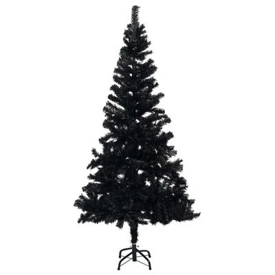 VidaXL Artificial Pre-lit Christmas Tree With Stand Black 150 Cm PVC 4 VidaXL Artificial Pre-lit Christmas Tree With Stand Black 150 Cm PVC - Image 2