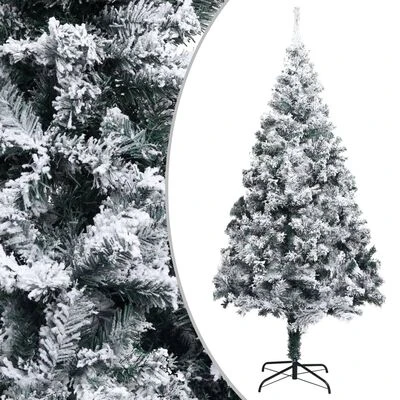 VidaXL Artificial Pre-lit Christmas Tree With Flocked Snow Green 300cm PVC 4 VidaXL Artificial Pre-lit Christmas Tree With Flocked Snow Green 300cm PVC - Image 2