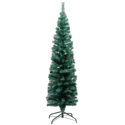 VidaXL Slim Artificial Pre-lit Christmas Tree With Ball Set Green 150 Cm 4 VidaXL Slim Artificial Pre-lit Christmas Tree With Ball Set Green 150 Cm - Image 2