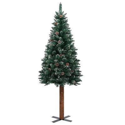 VidaXL Slim Pre-lit Christmas Tree With Ball Set Green 150 Cm 4 VidaXL Slim Pre-lit Christmas Tree With Ball Set Green 150 Cm - Image 2