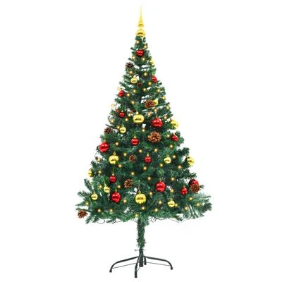 VidaXL Artificial Pre-lit Christmas Tree With Baubles Green 150 Cm 4 VidaXL Artificial Pre-lit Christmas Tree With Baubles Green 150 Cm - Image 2