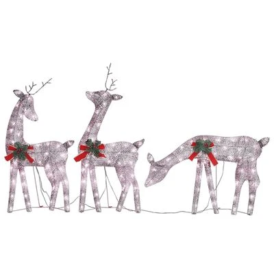 VidaXL Christmas Reindeer Family 270x7x90 Cm Silver Cold White Mesh 16 VidaXL Christmas Reindeer Family 270x7x90 Cm Silver Cold White Mesh - Image 14