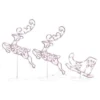 VidaXL Acrylic Christmas Flying Reindeer&Sleigh 260x21x87cm Warm White