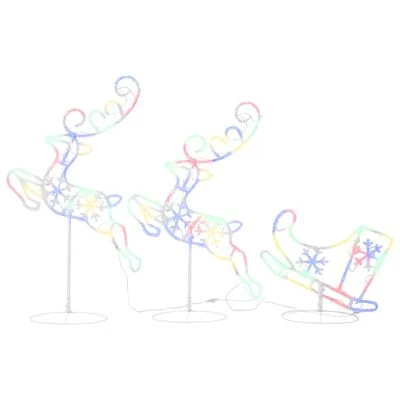 VidaXL Acrylic Christmas Flying Reindeer&Sleigh 260x21x87cm Blue 18 VidaXL Acrylic Christmas Flying Reindeer&Sleigh 260x21x87cm Blue - Image 16