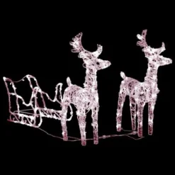 VidaXL Reindeers & Sleigh Christmas Decoration 160 LEDs 130 Cm Acrylic 26 VidaXL Reindeers & Sleigh Christmas Decoration 160 LEDs 130 Cm Acrylic -Deals Vidaxl Store image 2 328514