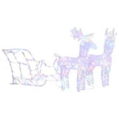 VidaXL Reindeers & Sleigh Christmas Decoration 160 LEDs 130 Cm Acrylic 27 VidaXL Reindeers & Sleigh Christmas Decoration 160 LEDs 130 Cm Acrylic -Deals Vidaxl Store image 2 328522