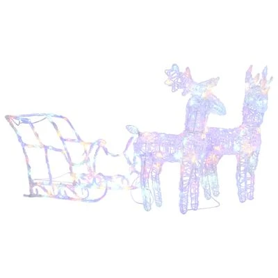 VidaXL Reindeers & Sleigh Christmas Decoration 160 LEDs 130 Cm Acrylic 15 VidaXL Reindeers & Sleigh Christmas Decoration 160 LEDs 130 Cm Acrylic - Image 13