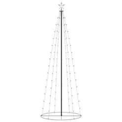 VidaXL Christmas Cone Tree 100 Warm White LEDs Decoration 70x180 Cm