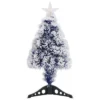VidaXL Artificial Pre-lit Christmas Tree White&Blue 64 Cm Fibre Optic