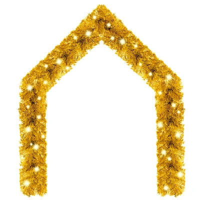 VidaXL Christmas Garland With LED Lights 5 M Gold 4 VidaXL Christmas Garland With LED Lights 5 M Gold - Image 2