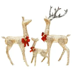 VidaXL Reindeer Family Christmas Decoration White And Silver 201 LEDs -Deals Vidaxl Store image 2 329770