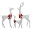 VidaXL Reindeer Family Christmas Decoration White And Silver 201 LEDs