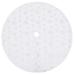 VidaXL Luxury Christmas Tree Skirt White 122 Cm Faux