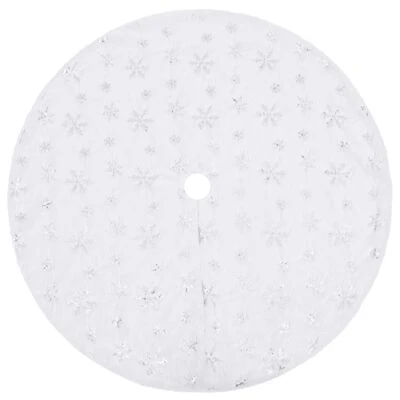 VidaXL Luxury Christmas Tree Skirt White 122 Cm Faux 3 VidaXL Luxury Christmas Tree Skirt White 122 Cm Faux