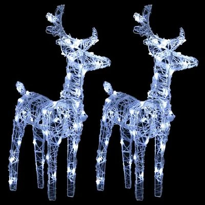 VidaXL Christmas Reindeers 2 Pcs Warm White 80 LEDs Acrylic 10 VidaXL Christmas Reindeers 2 Pcs Warm White 80 LEDs Acrylic - Image 8