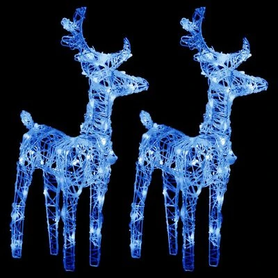VidaXL Christmas Reindeers 2 Pcs Cold White 80 LEDs Acrylic 11 VidaXL Christmas Reindeers 2 Pcs Cold White 80 LEDs Acrylic - Image 9