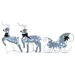 VidaXL Reindeer & Sleigh Christmas Decoration 60 LEDs Outdoor Silver 19 VidaXL Reindeer & Sleigh Christmas Decoration 60 LEDs Outdoor Silver -Deals Vidaxl Store image 2 342682 1