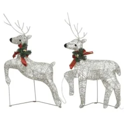 VidaXL Christmas Reindeers 2 Pcs Gold 40 LEDs