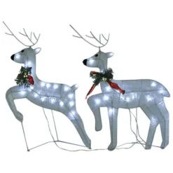VidaXL Christmas Reindeers 2 Pcs Silver 40 LEDs -Deals Vidaxl Store image 2 342685