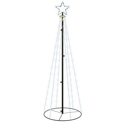 VidaXL Christmas Cone Tree Cold White 108 LEDs 70x180 Cm 3 VidaXL Christmas Cone Tree Cold White 108 LEDs 70x180 Cm