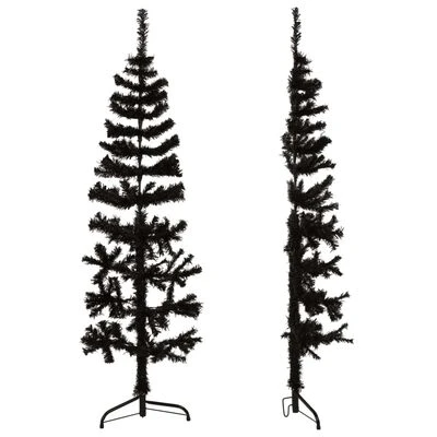 VidaXL Slim Artificial Half Christmas Tree With Stand Black 120 Cm 4 VidaXL Slim Artificial Half Christmas Tree With Stand Black 120 Cm - Image 2