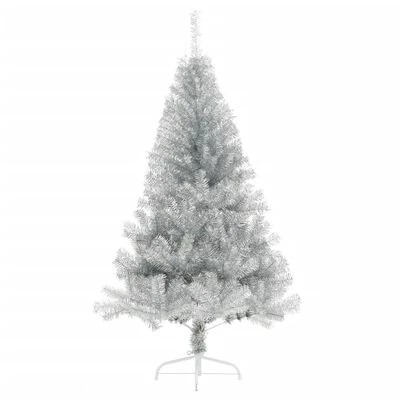 VidaXL Artificial Half Christmas Tree With Stand Silver 120 Cm PET 4 VidaXL Artificial Half Christmas Tree With Stand Silver 120 Cm PET - Image 2
