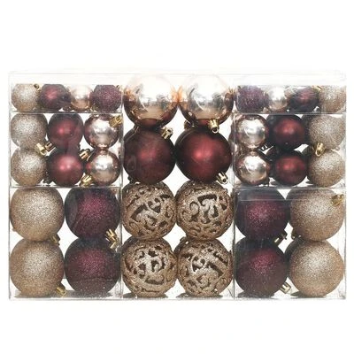 VidaXL Christmas Baubles 100 Pcs Champagne And Brown 3 / 4 / 6 Cm 4 VidaXL Christmas Baubles 100 Pcs Champagne And Brown 3 / 4 / 6 Cm - Image 2