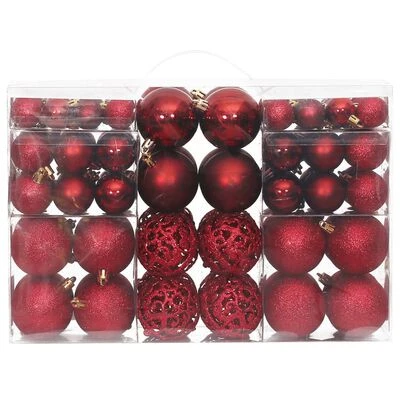 VidaXL Christmas Baubles 100 Pcs Wine Red 3 / 4 / 6 Cm 4 VidaXL Christmas Baubles 100 Pcs Wine Red 3 / 4 / 6 Cm - Image 2