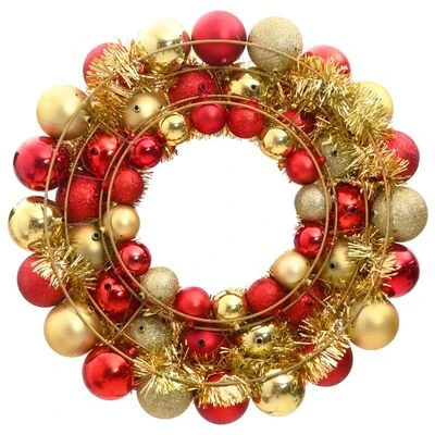 VidaXL Christmas Wreath Red And Gold 45 Cm Polystyrene 4 VidaXL Christmas Wreath Red And Gold 45 Cm Polystyrene - Image 2