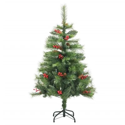 VidaXL Artificial Hinged Christmas Tree With Cones And Berries 120 Cm 4 VidaXL Artificial Hinged Christmas Tree With Cones And Berries 120 Cm - Image 2