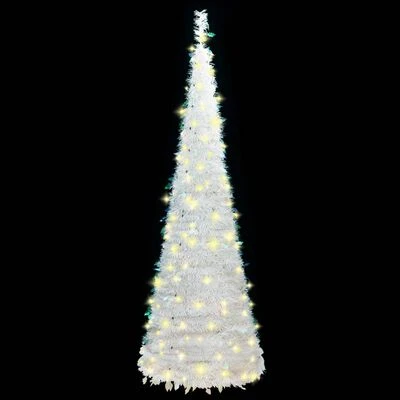 VidaXL Artificial Christmas Tree Pop-up 50 LEDs White 120 Cm 4 VidaXL Artificial Christmas Tree Pop-up 50 LEDs White 120 Cm - Image 2