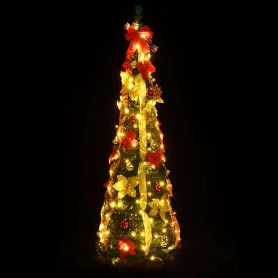 VidaXL Artificial Christmas Tree Pop-up 50 LEDs Green 120 Cm 4 VidaXL Artificial Christmas Tree Pop-up 50 LEDs Green 120 Cm - Image 2