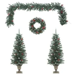 VidaXL Artificial Christmas Trees 2 Pcs With Wreath, Garland And LEDs 29 VidaXL Artificial Christmas Trees 2 Pcs With Wreath, Garland And LEDs -Deals Vidaxl Store image 2 357769 1