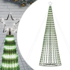 VidaXL Christmas Tree Light Cone 688 LEDs Cold White 300 Cm