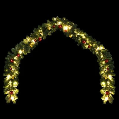 VidaXL Christmas Garland Decorated With Baubles And LED Lights 5 M 4 VidaXL Christmas Garland Decorated With Baubles And LED Lights 5 M - Image 3