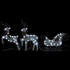 VidaXL Reindeer & Sleigh Christmas Decoration 60 LEDs Outdoor Silver 13 VidaXL Reindeer & Sleigh Christmas Decoration 60 LEDs Outdoor Silver -Deals Vidaxl Store image 3 289978