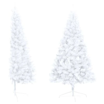 VidaXL Artificial Half Pre-lit Christmas Tree With Stand White 120 Cm PVC 5 VidaXL Artificial Half Pre-lit Christmas Tree With Stand White 120 Cm PVC - Image 3