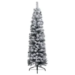 VidaXL Slim Pre-lit Christmas Tree With Flocked Snow Green 210 Cm PVC -Deals Vidaxl Store image 3 3077757