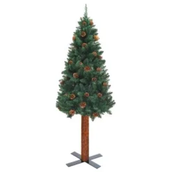VidaXL Slim Pre-lit Christmas Tree With Real Wood&Cones Green 150 Cm 14 VidaXL Slim Pre-lit Christmas Tree With Real Wood&Cones Green 150 Cm -Deals Vidaxl Store image 3 3077759